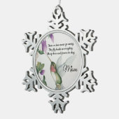 Mam Memorial gaat nooit weg Tin Sneeuwvlok Ornament (Rechts)