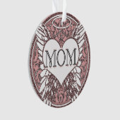 Mam Memorial met Heart en Angel Wings Ornament (voorkant)
