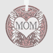 Mam Memorial met Heart en Angel Wings Ornament (achterkant)