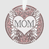 Mam Memorial met Heart en Angel Wings Ornament (voorkant)