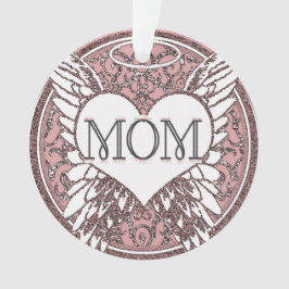 Mam Memorial met Heart en Angel Wings Ornament