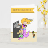 Mam Mermaid Cooking Bedankt voor alles wat je doet Kaart (Gele Bloem)