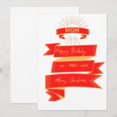 Mam Merry KerstHappy Birthday-kaart (Voorkant / Achterkant)