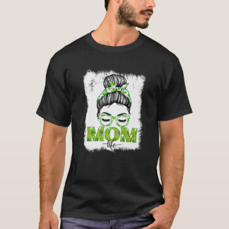 Mam Messy Bun Funny St Patrick's Day Irish Lucky S T-shirt