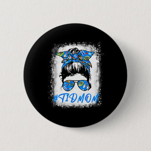 Mam Messy Bun T1d Diabetes Bewustzijn Trots Mam Oo Ronde Button 5,7 Cm