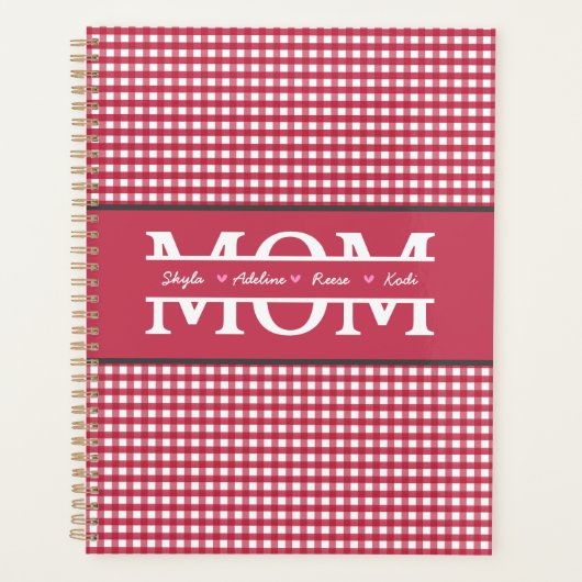 MAM met 4 kinder namen Moederdag Planner (Voorkant)