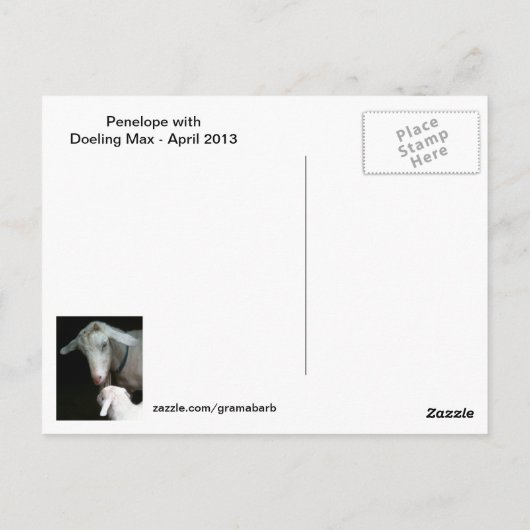 Mam met Baby Geitte Briefkaart (Achterkant)