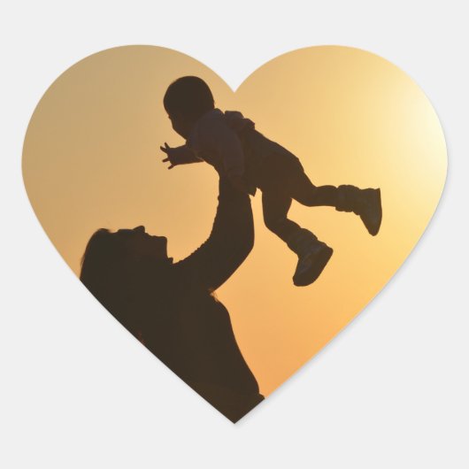 Mam met Baby-Stickers Hart Sticker (Voorkant)