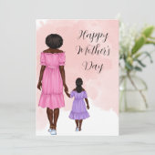 Mam met Dochter Moederdag Kaart (Staand voorkant)