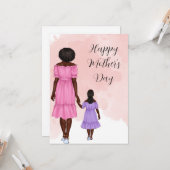 Mam met Dochter Moederdag Kaart (Voorkant / Achterkant in situ)