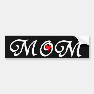 Mam met een rood hart bumpersticker