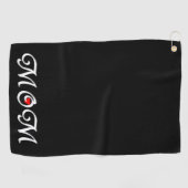 Mam met een rood hart golfhanddoek (Horizontaal)