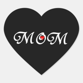 Mam met een rood hart hart sticker