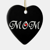 Mam met een rood hart keramisch ornament (Rechts)