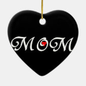 Mam met een rood hart keramisch ornament (Achterkant)