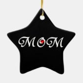 Mam met een rood hart keramisch ornament (Achterkant)