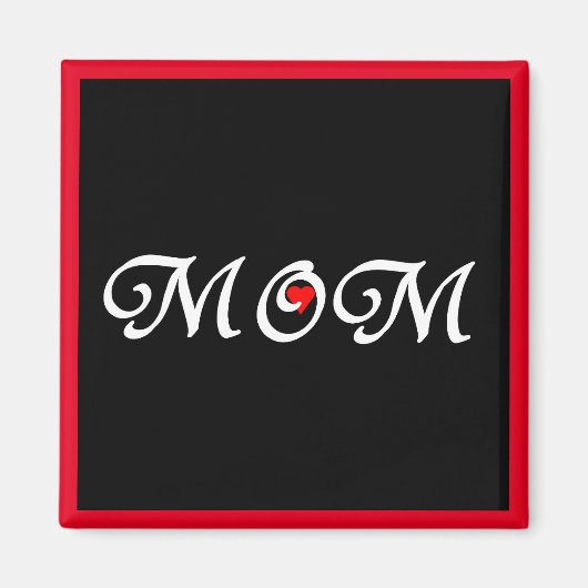 Mam met een rood hart magneet (Voorkant)