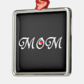 Mam met een rood hart metalen ornament (Links)