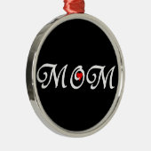 Mam met een rood hart metalen ornament (Rechts)