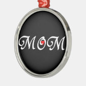 Mam met een rood hart metalen ornament (Links)