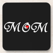 Mam met een rood hart onderzetter (Voorkant)