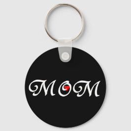 Mam met een rood hart sleutelhanger