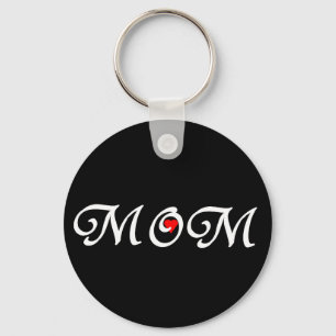 Mam met een rood hart sleutelhanger