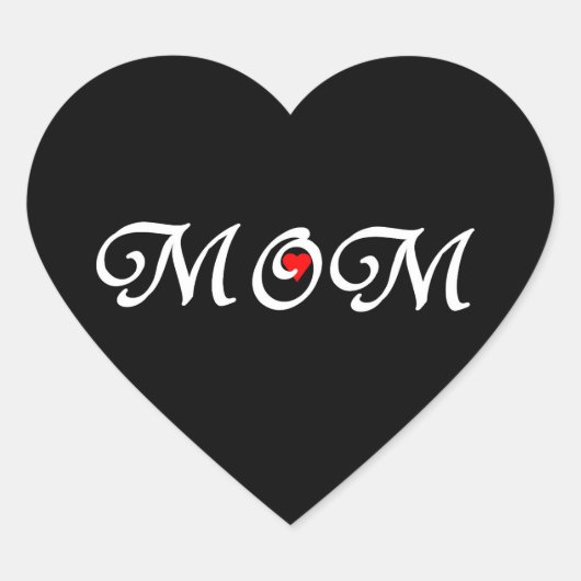 Mam met een rood hart sticker (Voorkant)