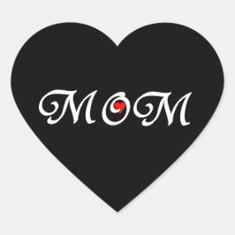 Mam met een rood hart sticker