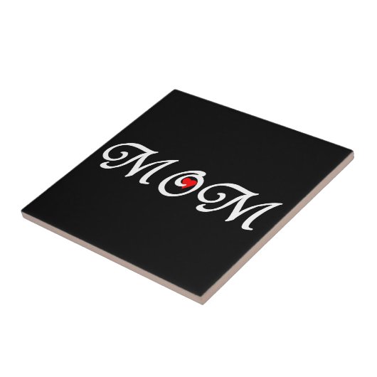 Mam met een rood hart tegeltje (Zijkant)