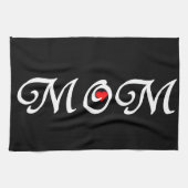 Mam met een rood hart theedoek (Horizontaal)