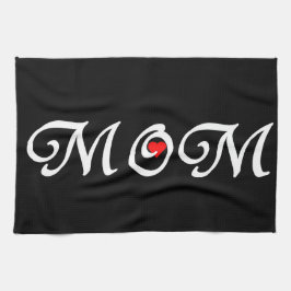 Mam met een rood hart theedoek