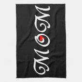 Mam met een rood hart theedoek (Verticaal)