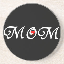 Mam met een rood hart zandsteen onderzetter