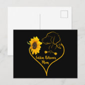 Mam met gouden retriever met zonnebloempjes briefkaart (Voorkant / Achterkant)