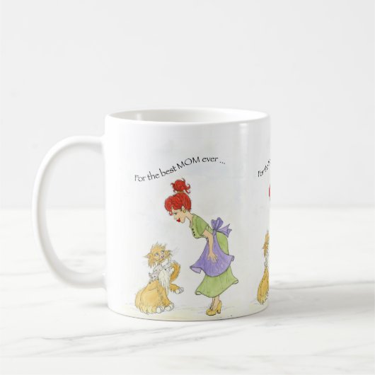 Mam met kat koffiemok (Links)