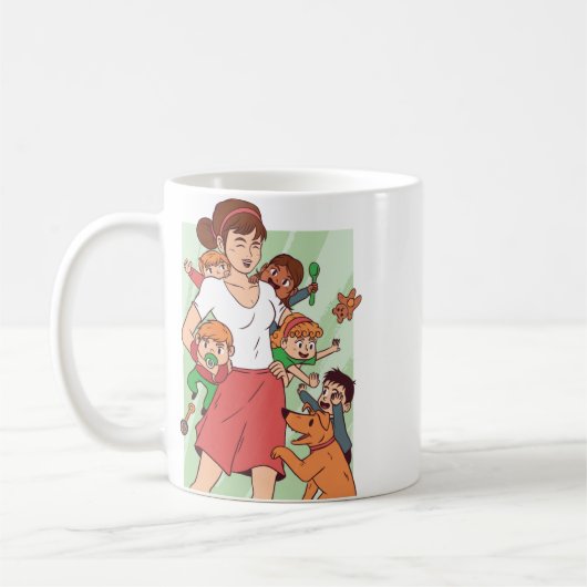 Mam met Kinder Chaos Koffiemok (Links)