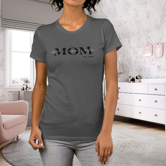 Mam met Kinder namen Jaar T-Shirt