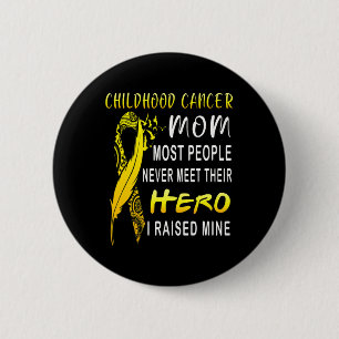 Mam met kinderkanker Mijn zoon is mijn Hero Wom Ronde Button 5,7 Cm