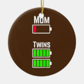 Mam met lage batterijcapaciteit keramisch ornament (Voorkant)