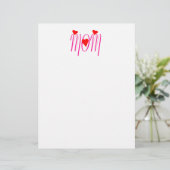 Mam met papier voor rode harten (Staand voorkant)