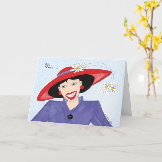 Mam met Rode Pet-verjaardagskaart Kaart (Gele Bloem)