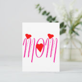 Mam met rood hart briefkaart (Staand voorkant)