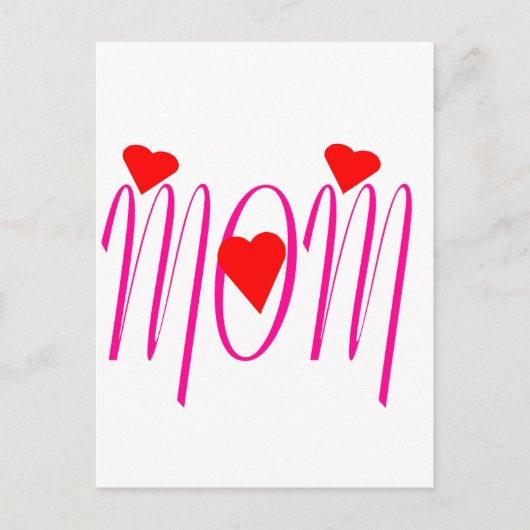 Mam met rood hart briefkaart (Voorkant)