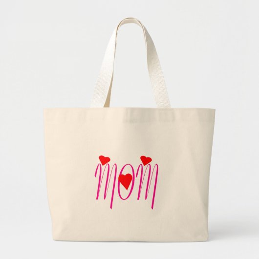 Mam met rood hart grote tote bag (Voorkant)
