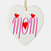 Mam met rood hart keramisch ornament (Rechts)