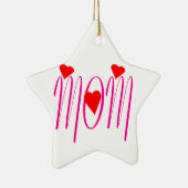 Mam met rood hart keramisch ornament (Rechts)