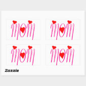 Mam met rood hart rechthoekige sticker (Vel)