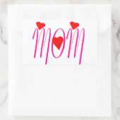 Mam met rood hart rechthoekige sticker (Tas)