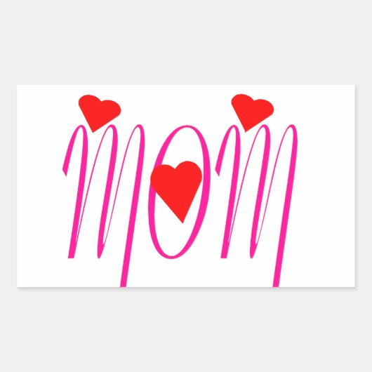 Mam met rood hart rechthoekige sticker (Voorkant)